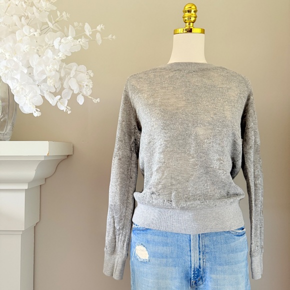 Iro Burnout Sweatshirt in Heather Grey, Sz S - Picture 1 of 8